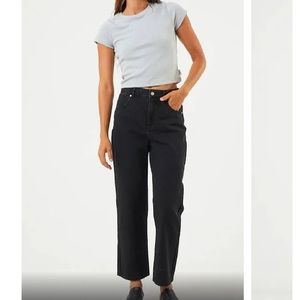 Afends Shelby Black Jeans High Waist Straight Leg Size 2